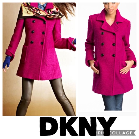 fuschia pea coat